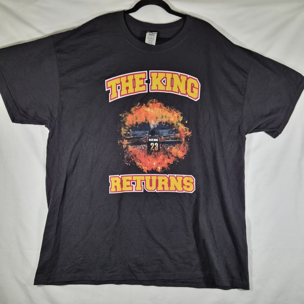 LeBron James The King Returns 23 Graphic T-Shirt Black Jerzees Size 3XL